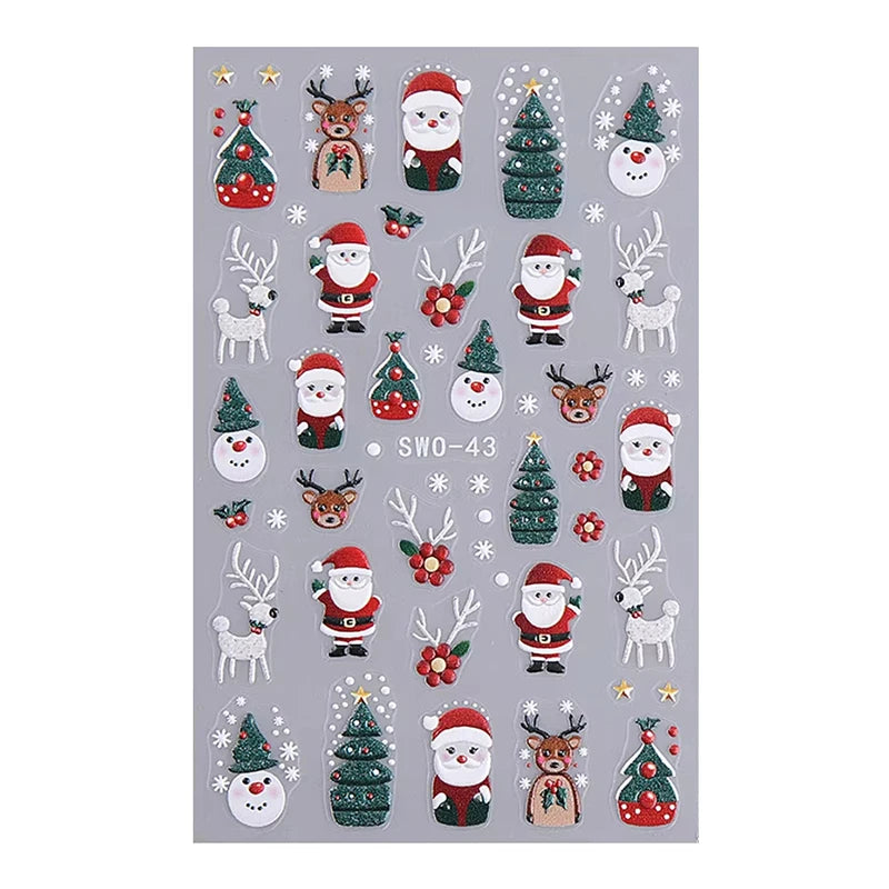 Festive Christmas Holiday Nail Art Decals