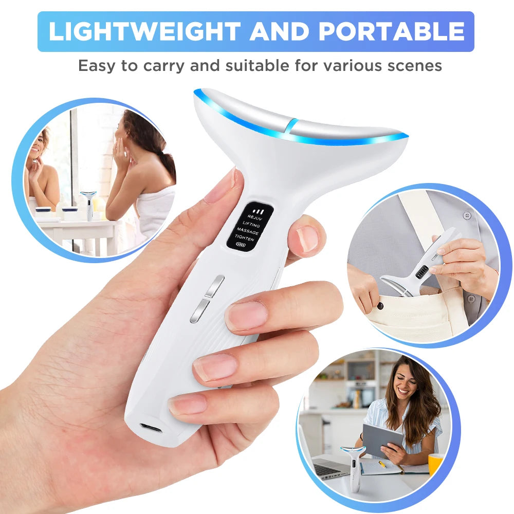 LED Facial and Neck Skin Tightening Massage Device - 21