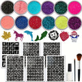 12-Color Glitter Temporary Tattoo and Body Art Kit