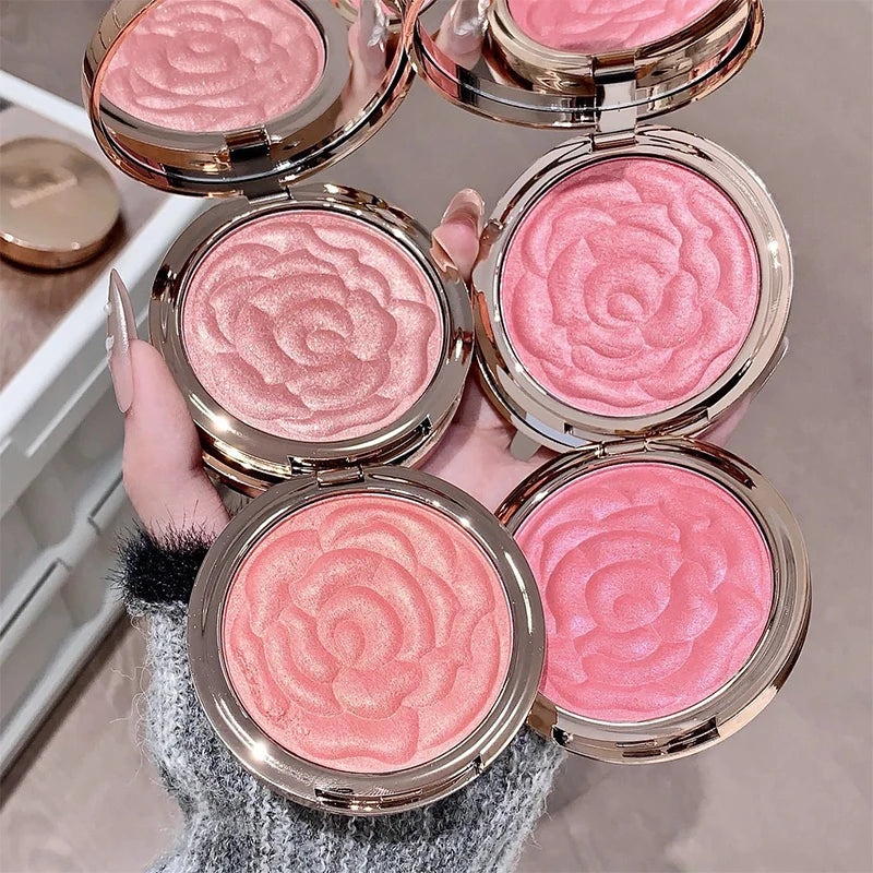 Rose Embossed Shimmer Blush Powder
