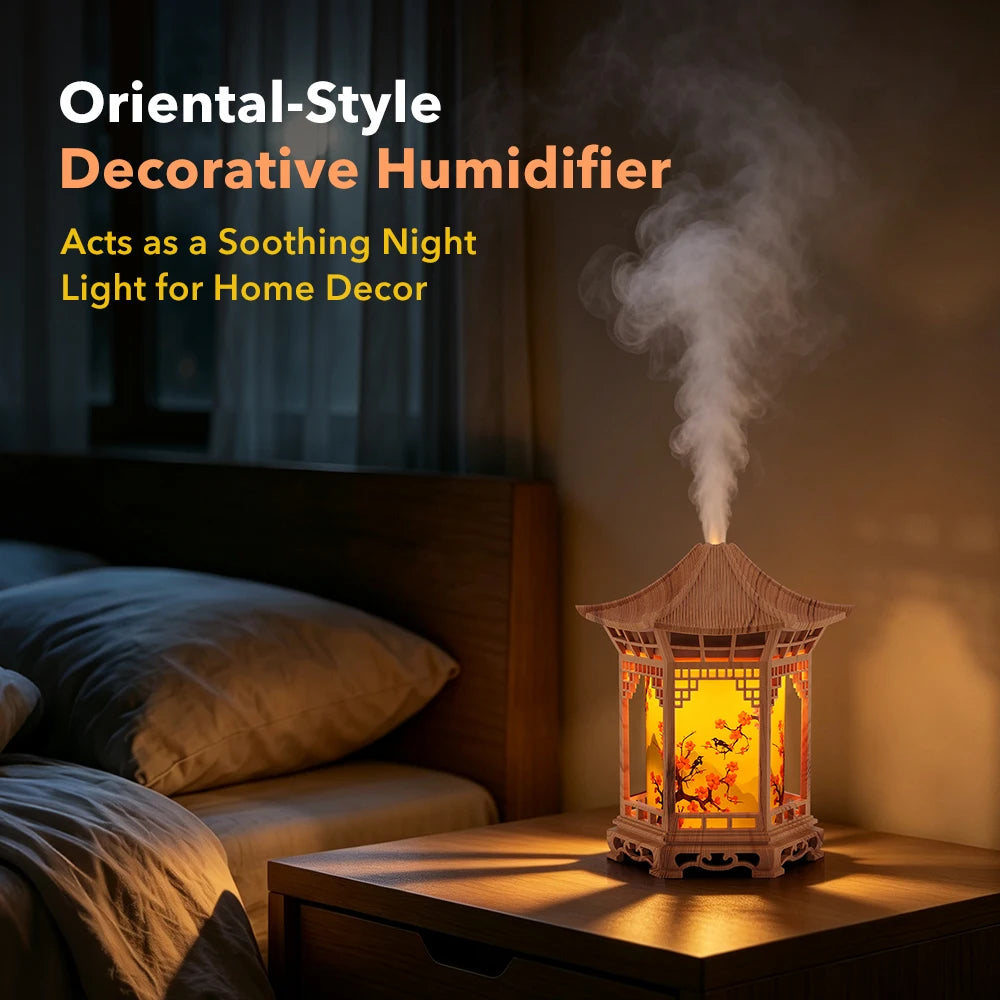 Portable Ultrasonic Pavilion Humidifier for Desk and Bedroom