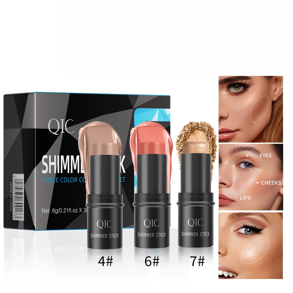 3-in-1 Multi-Functional Face Contouring and Highlighter Stick Set