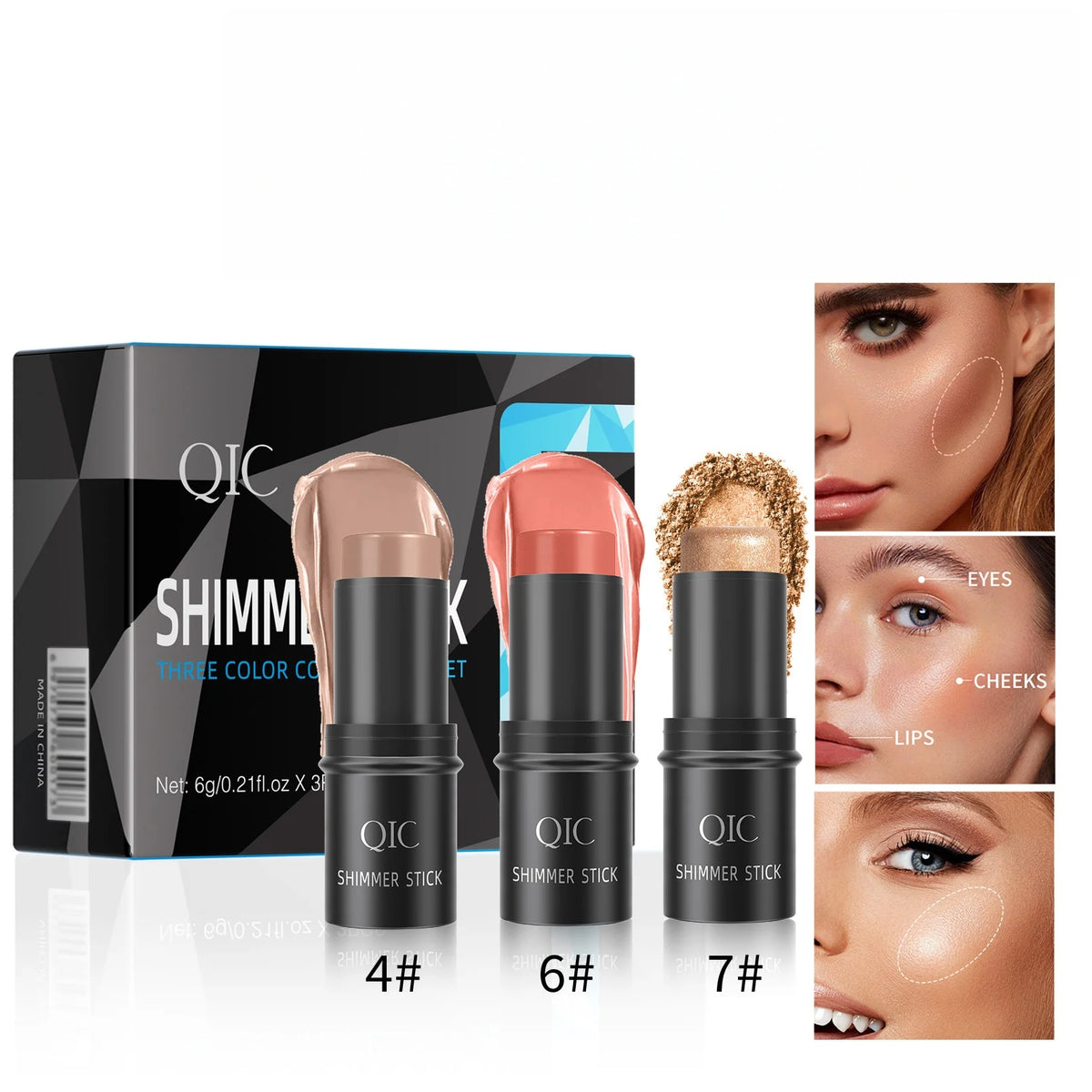 3-in-1 Multi-Functional Face Contouring and Highlighter Stick Set