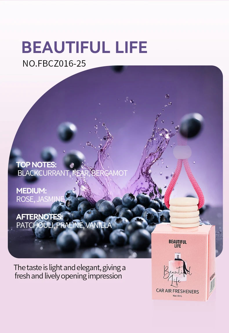 Pink Hanging Car Air Freshener Perfume Bottle