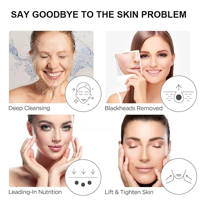 Ultrasonic Facial Skin Scrubber and Pore Cleanser