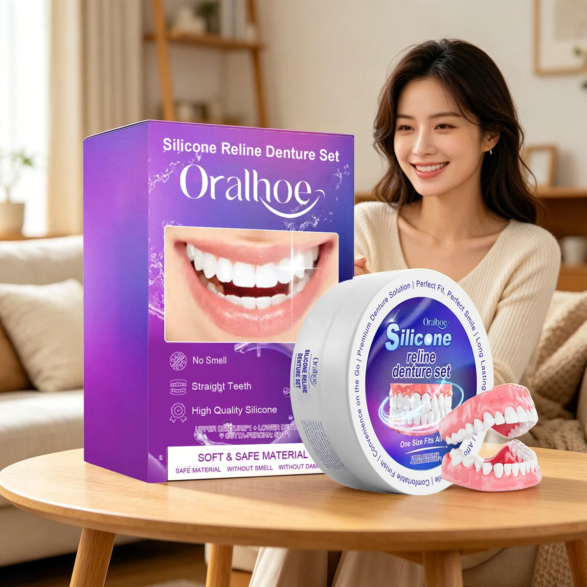 Comfortable Silicone Denture Reline and Fitting Set