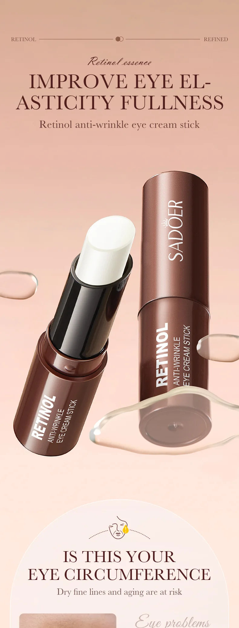 Retinol Anti-Wrinkle Eye Cream Stick for Dark Circles