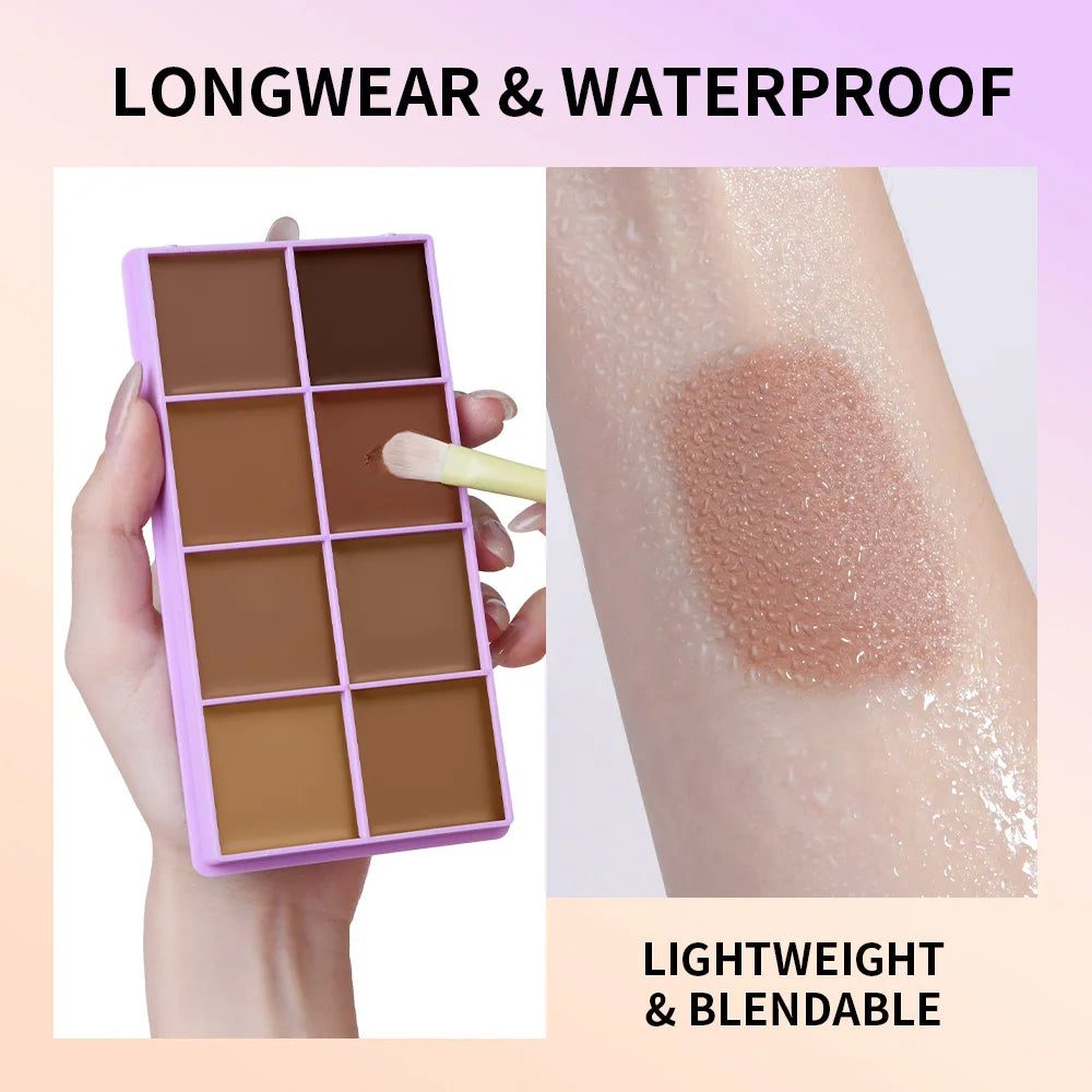 8-Color Professional Cream Concealer and Contour Palette