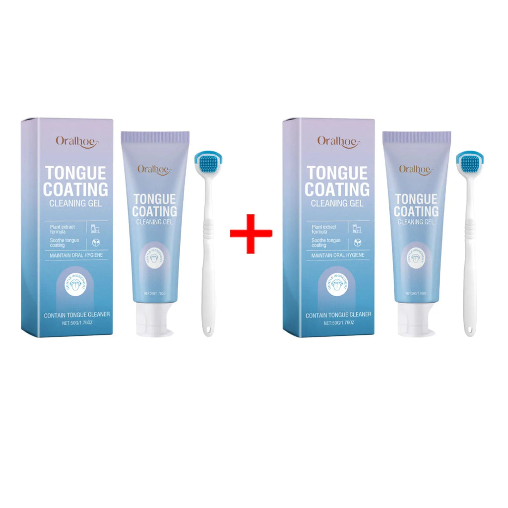 Tongue Cleaning Gel and Scraper Kit for Fresh Breath