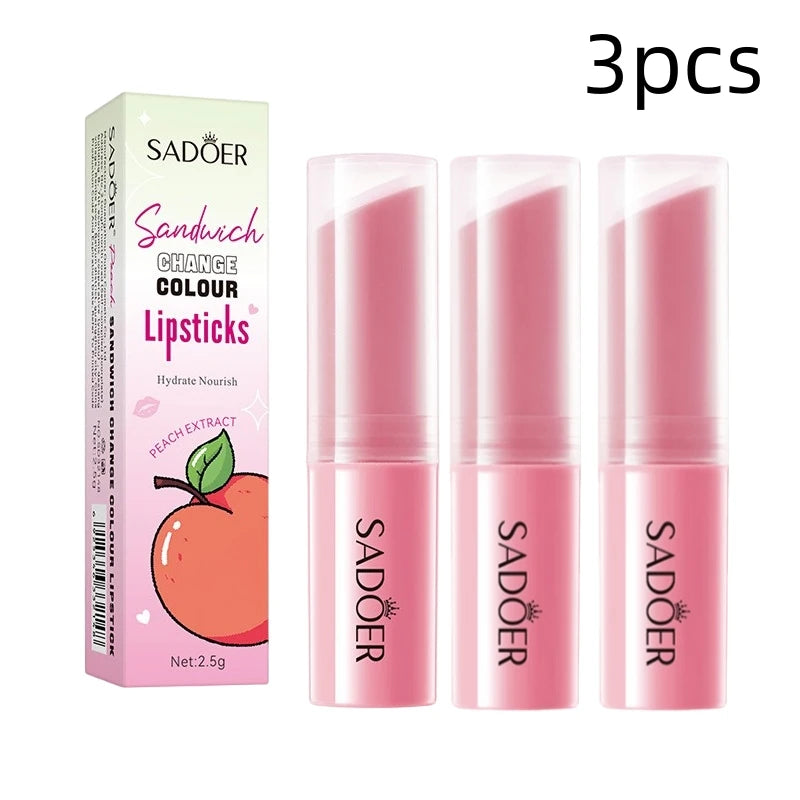 Color-Changing Peach Moisturizing Lip Balm - 3