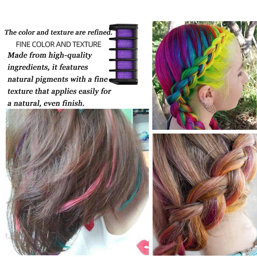 Temporary Hair Color Chalk Combs for Kids and Adults