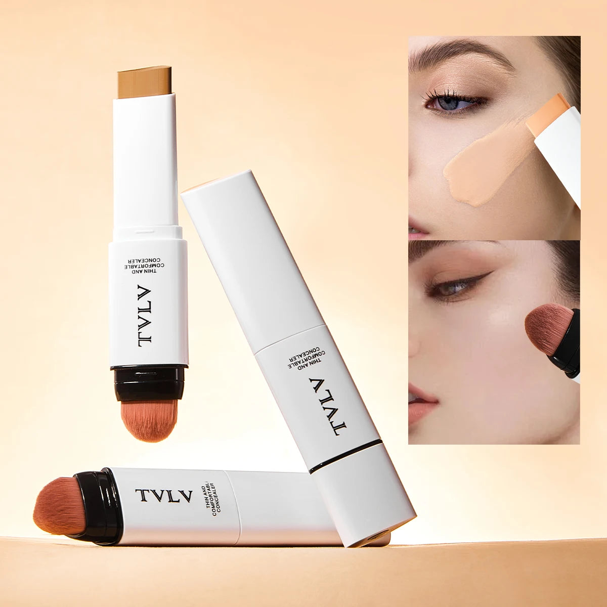 Double-Ended Face Concealer with Built-in Blending Brush - 1