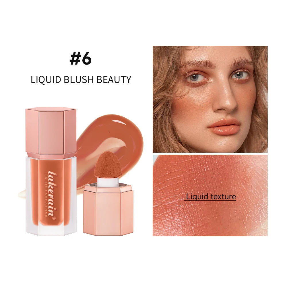 Waterproof Velvet Matte Liquid Blush with Mushroom Brush