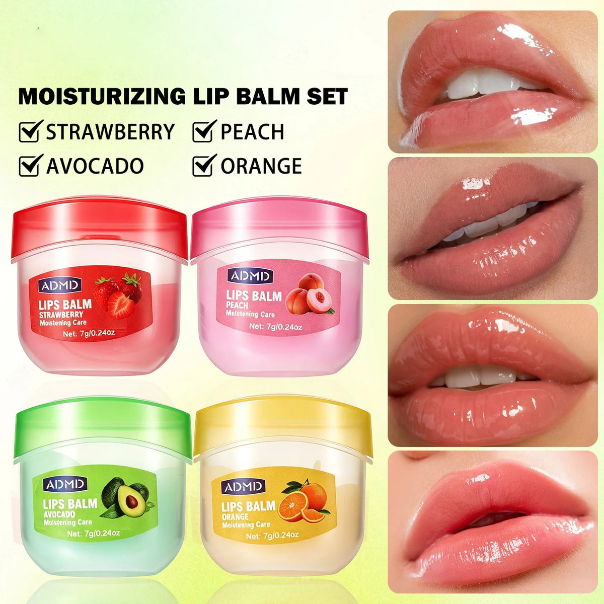 24-Piece Fruit Extract Moisturizing Lip Balm Set