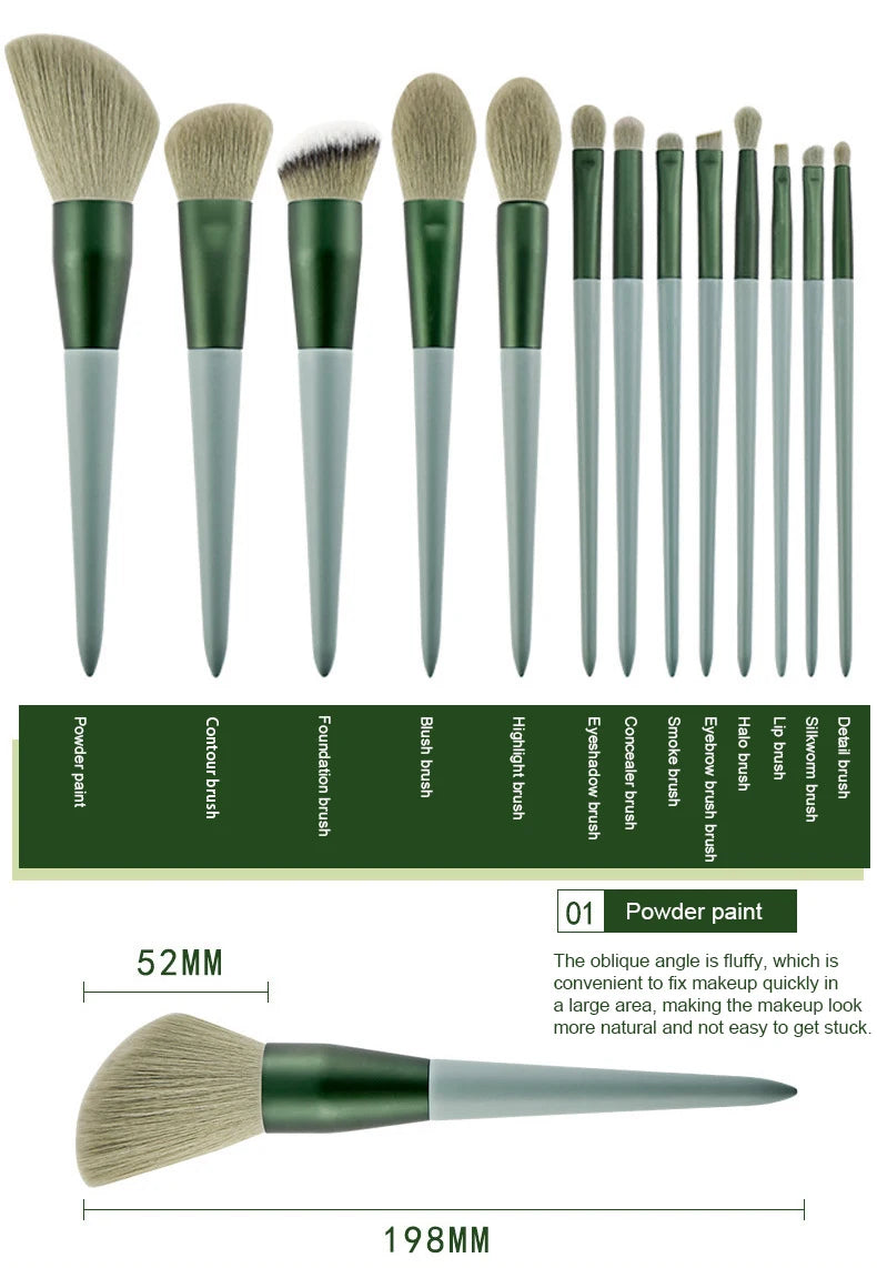 13-Piece Professional Soft Makeup Brush Set - 8