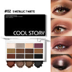 12-Color Neutral Eyeshadow Palette for Smoky and Party Looks