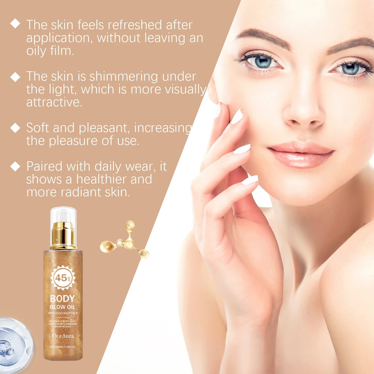 SPF 45 Shimmering Body Glow Oil