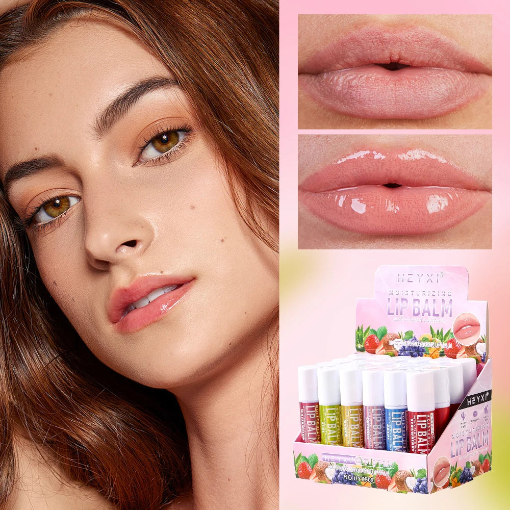 24-Piece Fruit Flavored Moisturizing Lip Balm Set