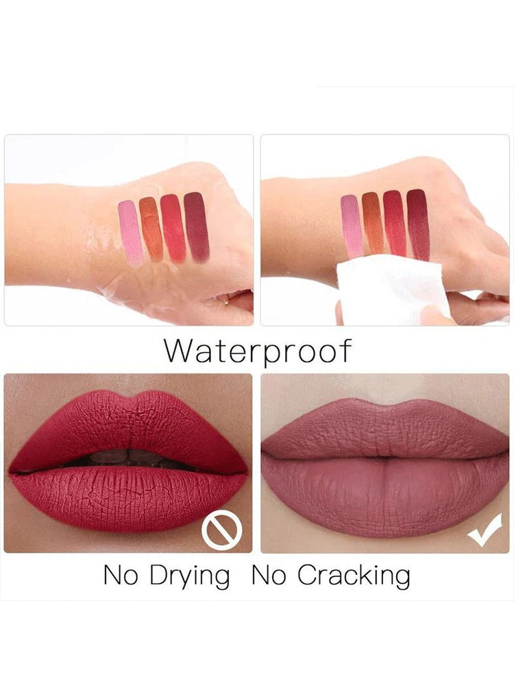 Long-Lasting Waterproof Matte Liquid Lipstick