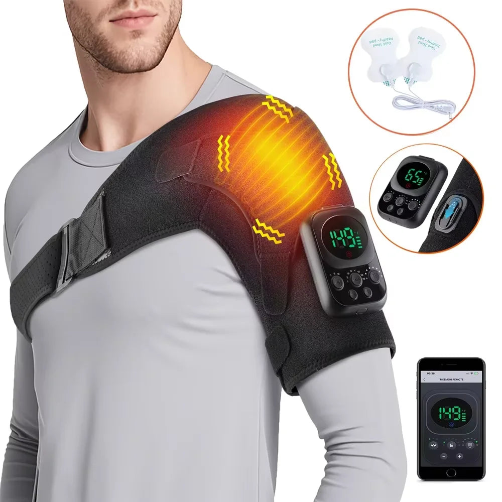 Cordless Heated Shoulder Massage Brace with App Control