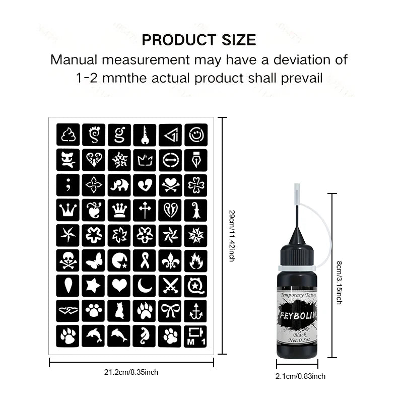 DIY Temporary Tattoo Kit with Stencils