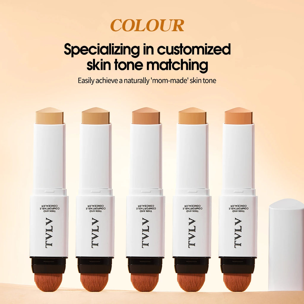 Double-Ended Face Concealer with Built-in Blending Brush