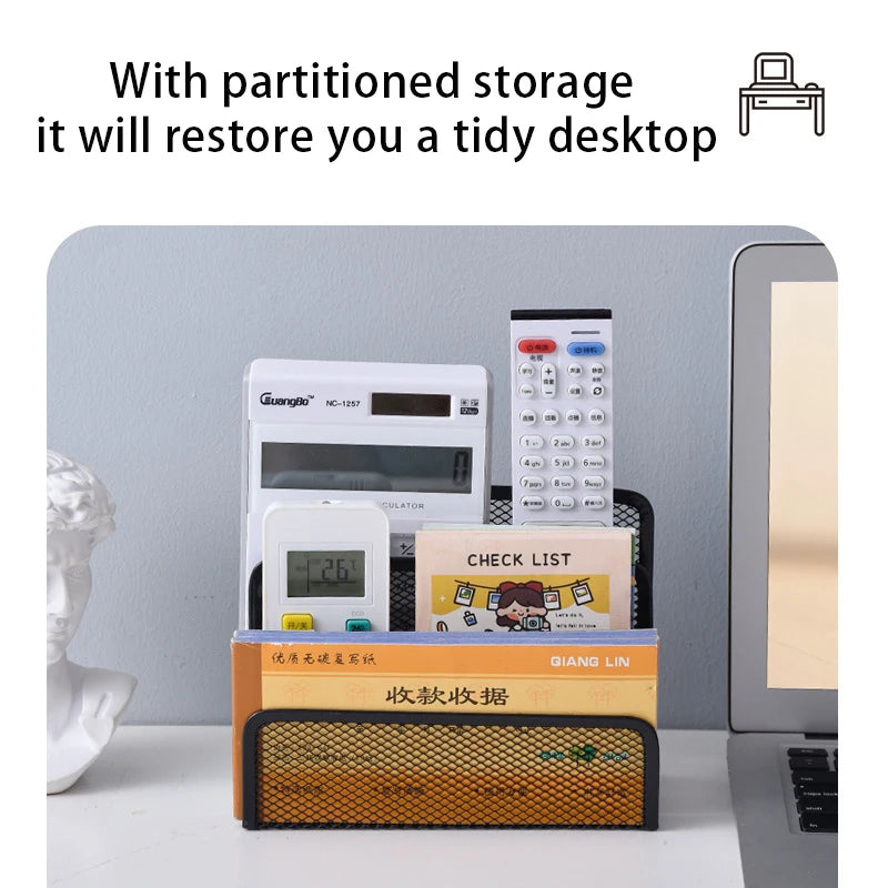 3-Tier Metal Mesh Desktop Document and Stationery Organizer