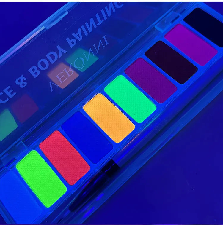10-Color UV Glow Face and Body Paint Palette - 14