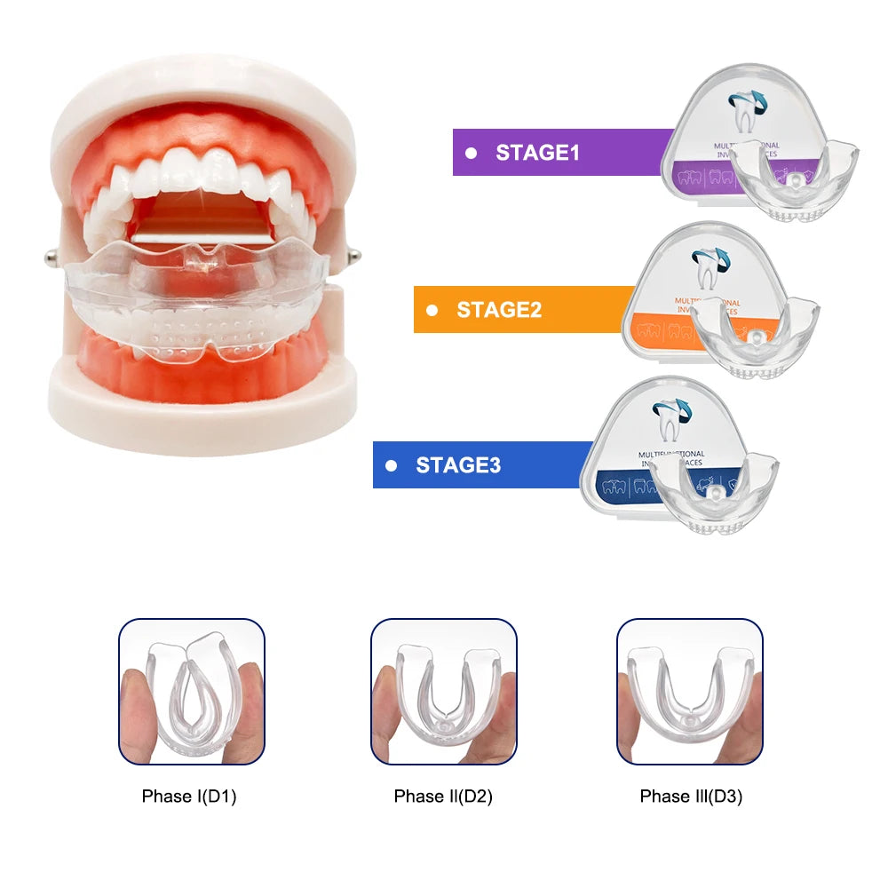 3-Stage Teeth Alignment Orthodontic Mouthpiece for Adults