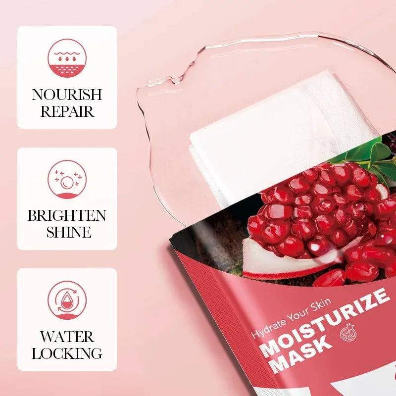 10-Piece Fruit Essence Hydrating and Brightening Facial Mask Set