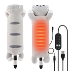 USB Heated Cat Plush Pillow for Period Cramps and Back Pain
