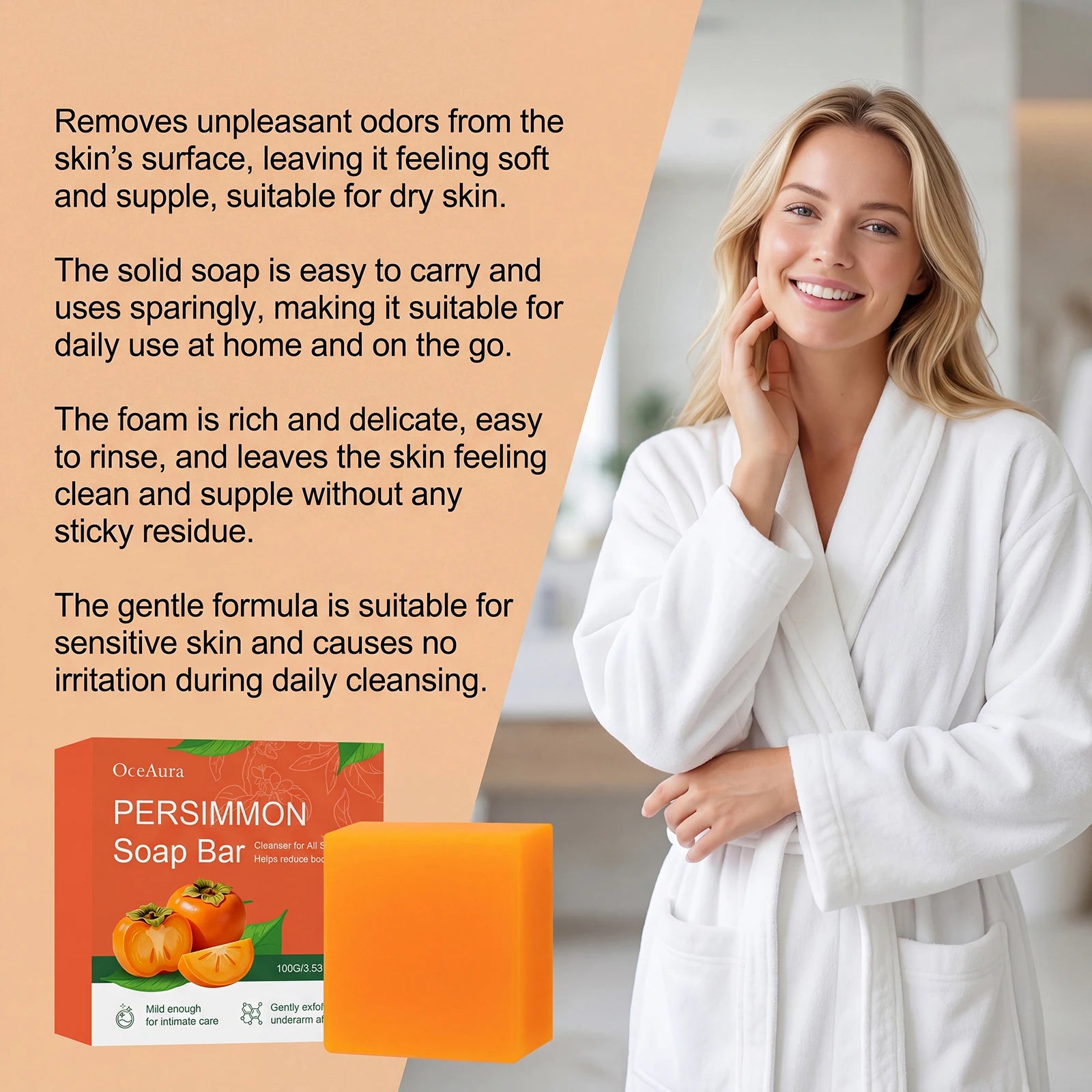 Persimmon Odor-Reducing Exfoliating Soap Bar - 10
