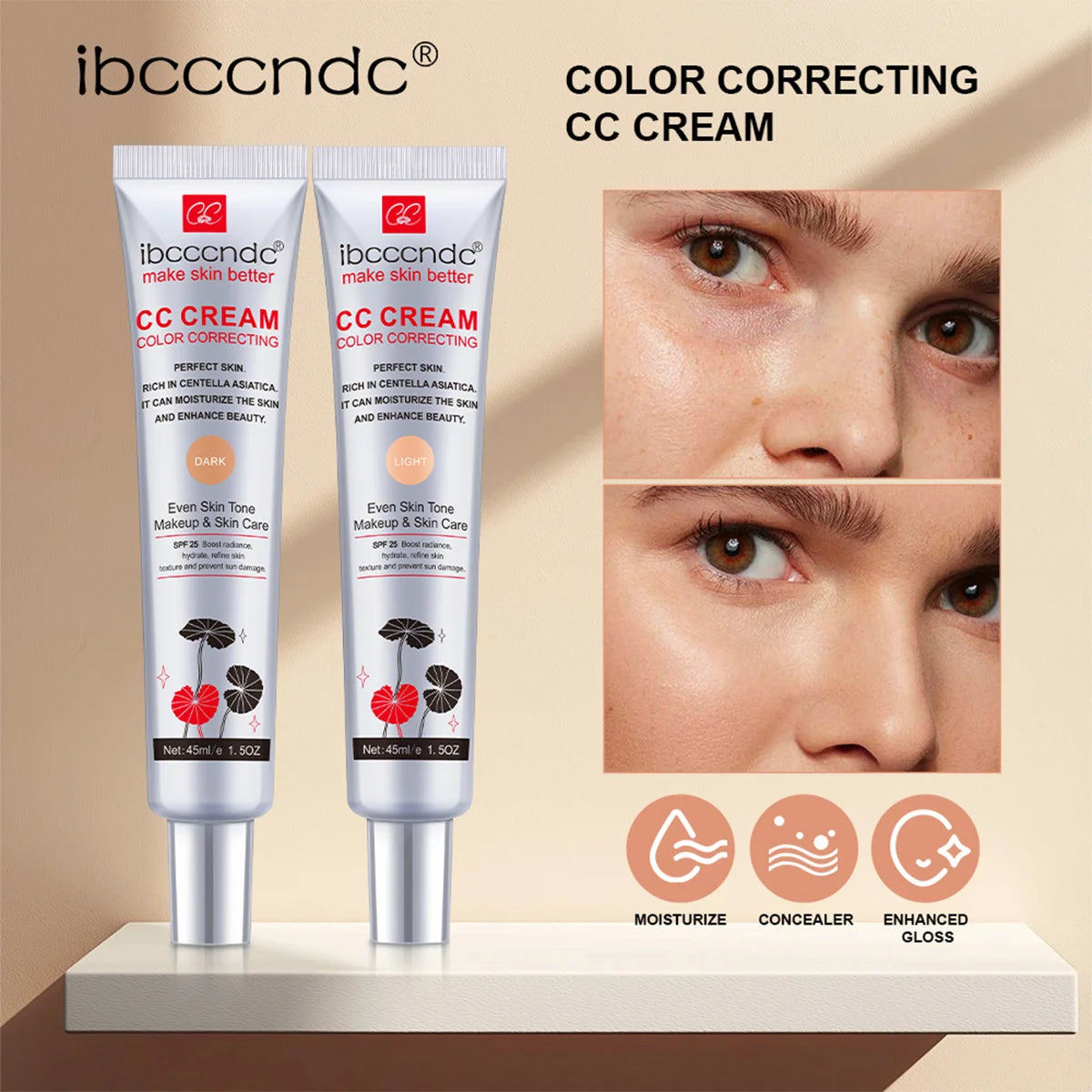 Color Correcting CC Cream and Sunscreen Blush Stick Set - 7