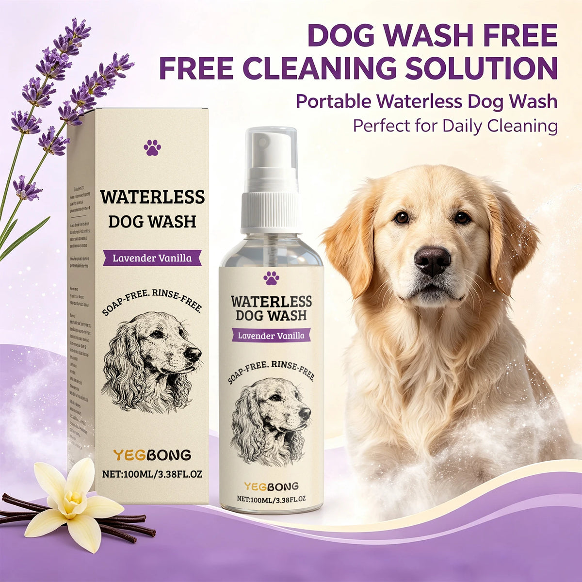 Waterless Dog Shampoo Spray for Quick Cleaning