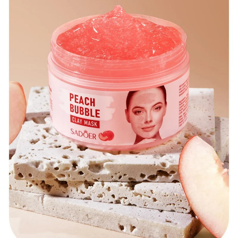 Hydrating Peach Bubble Clay Face Mask for Smooth Skin