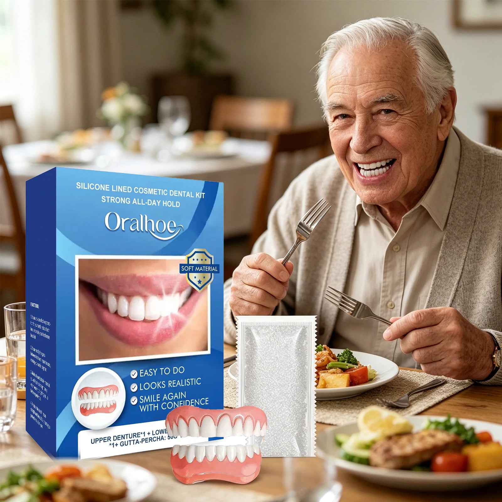 Instant Cosmetic Smile Veneers for Upper and Lower Teeth - 4