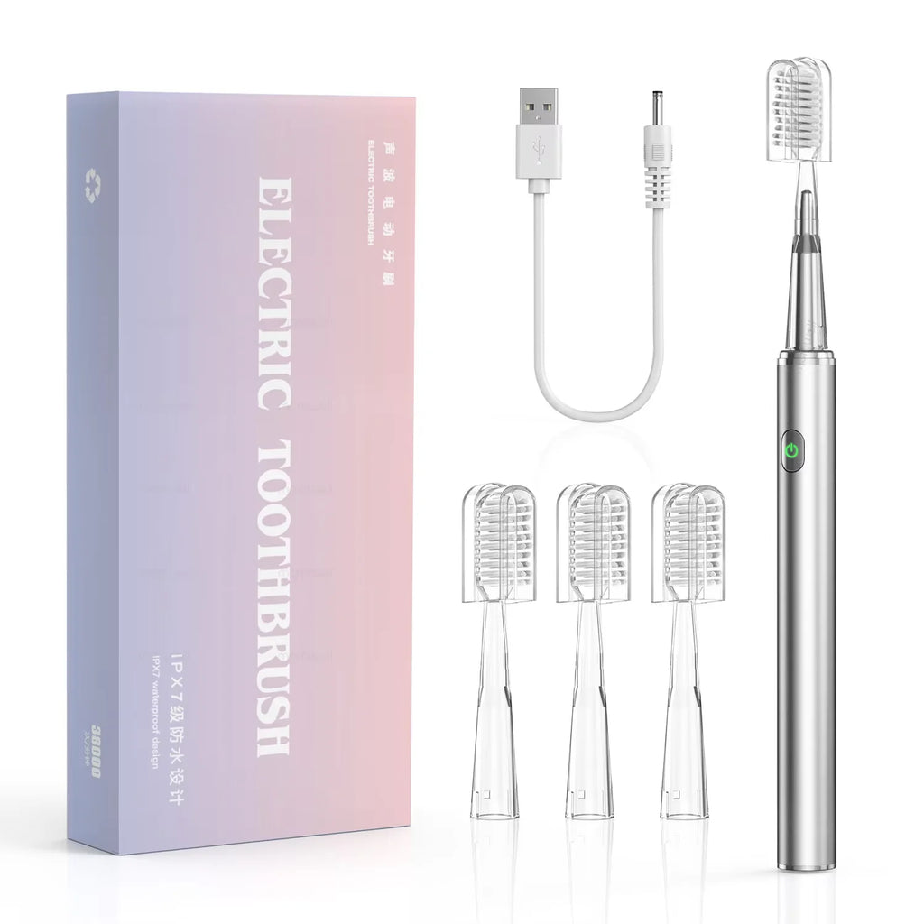 Sonic Rechargeable Electric Toothbrush with 4 Replacement Heads