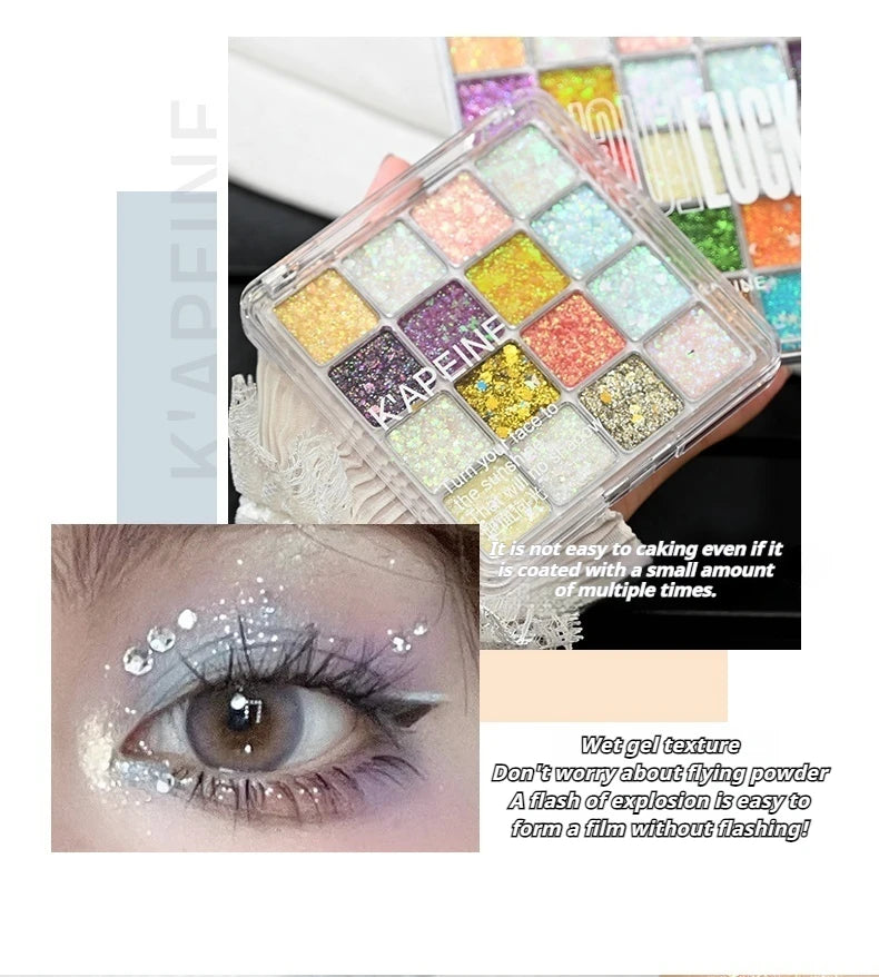 Glitter Sequin Eyeshadow Palette for Festivals and Parties