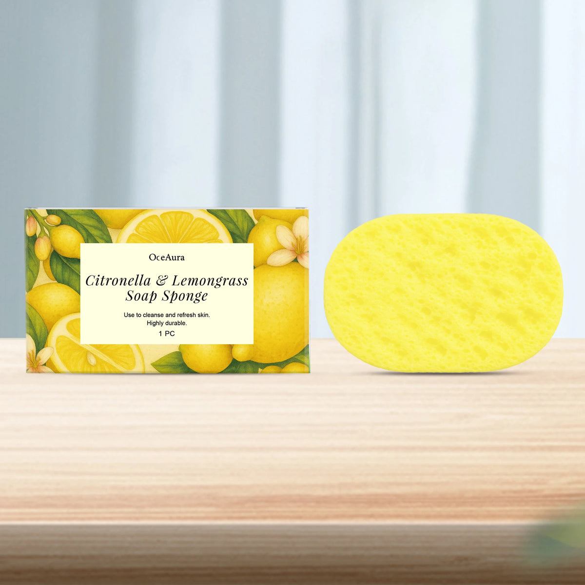 Exfoliating Lemongrass Bath Sponge for Deep Skin Cleansing