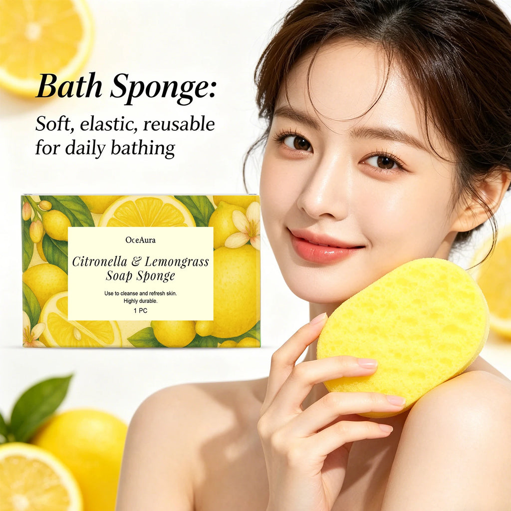 Exfoliating Lemongrass Bath Sponge for Deep Skin Cleansing