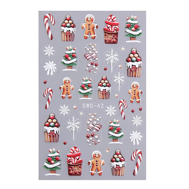 Festive Christmas Holiday Nail Art Decals
