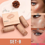 3-Piece Face Contouring and Highlighting Makeup Set