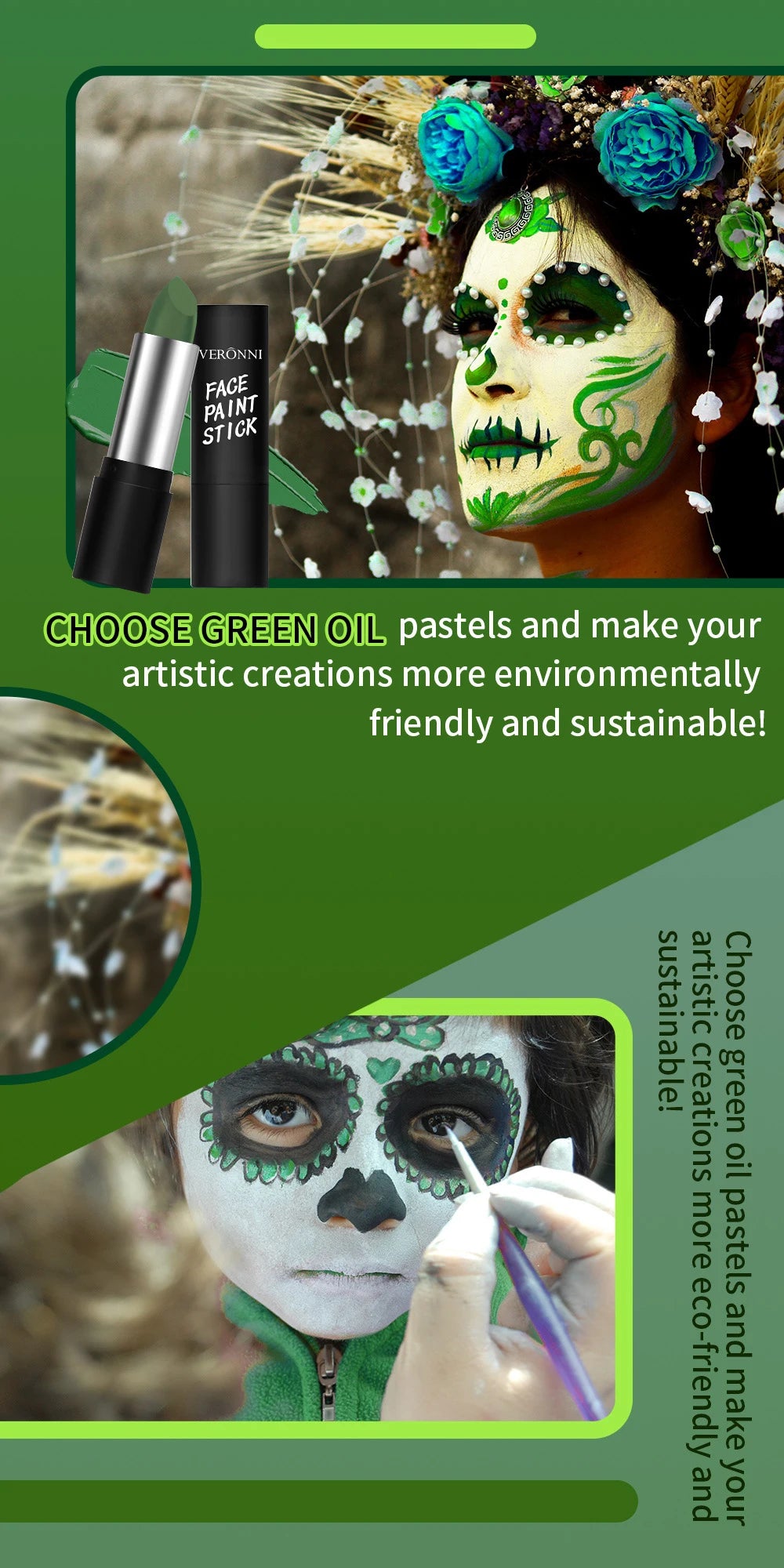 Waterproof Face and Body Paint Sticks for Cosplay and Parties