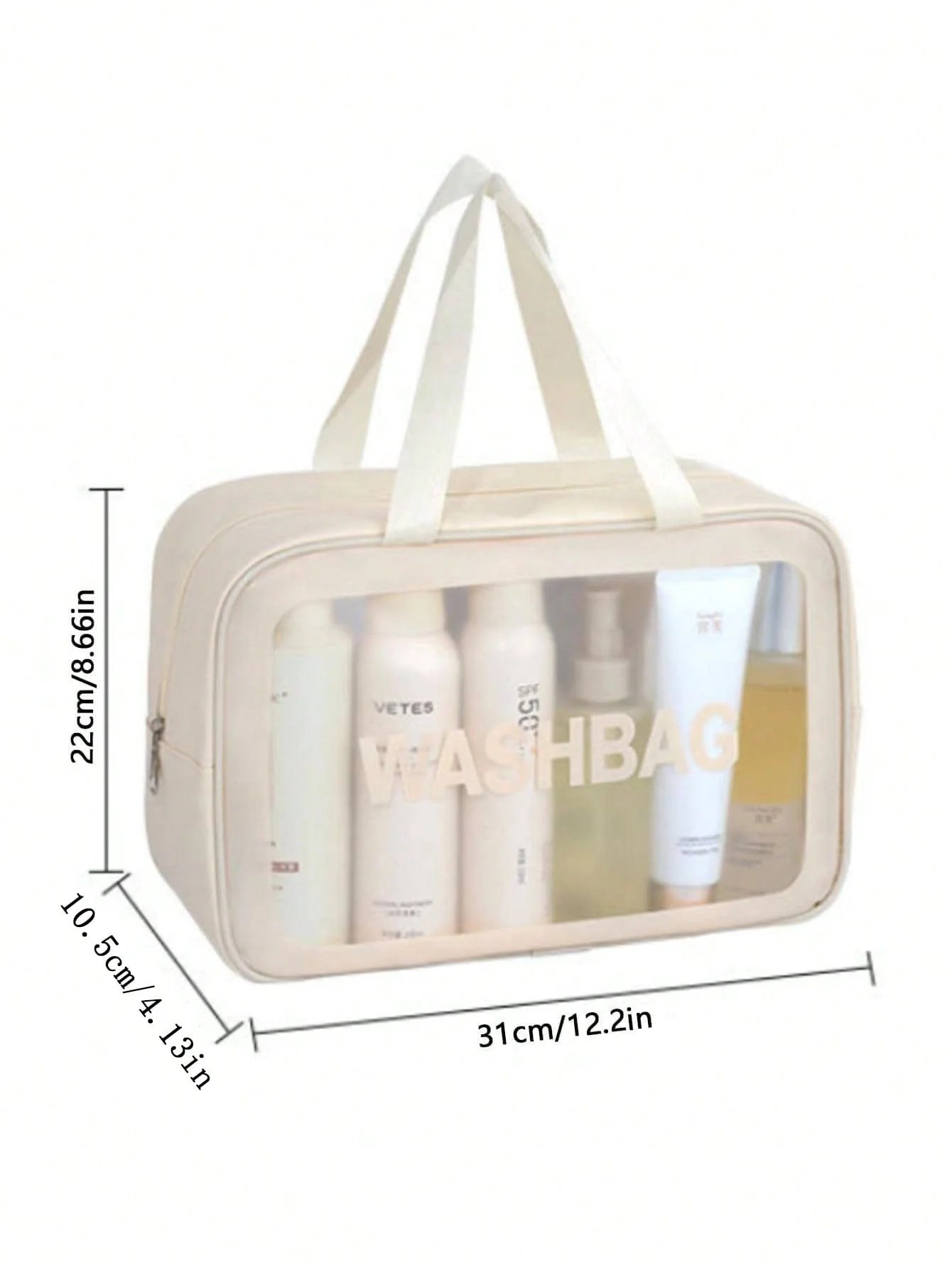 Waterproof Transparent Large Capacity Cosmetic Travel Bag - 5