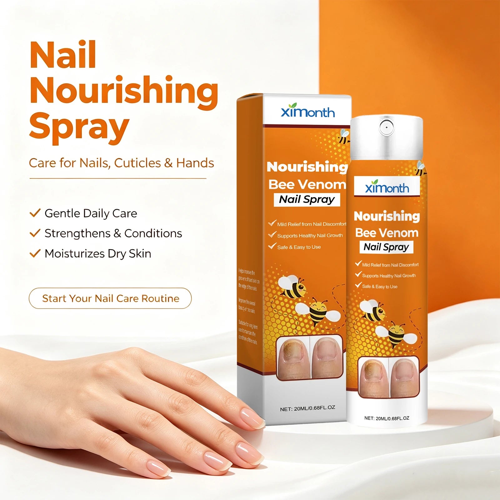 Bee Venom Nourishing Spray for Brittle and Discolored Nails - 4