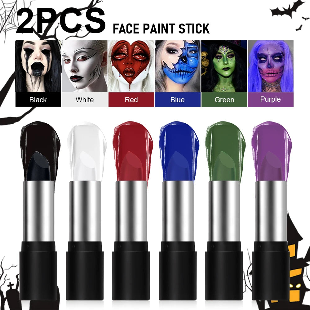 Waterproof Face and Body Paint Sticks for Halloween and Cosplay