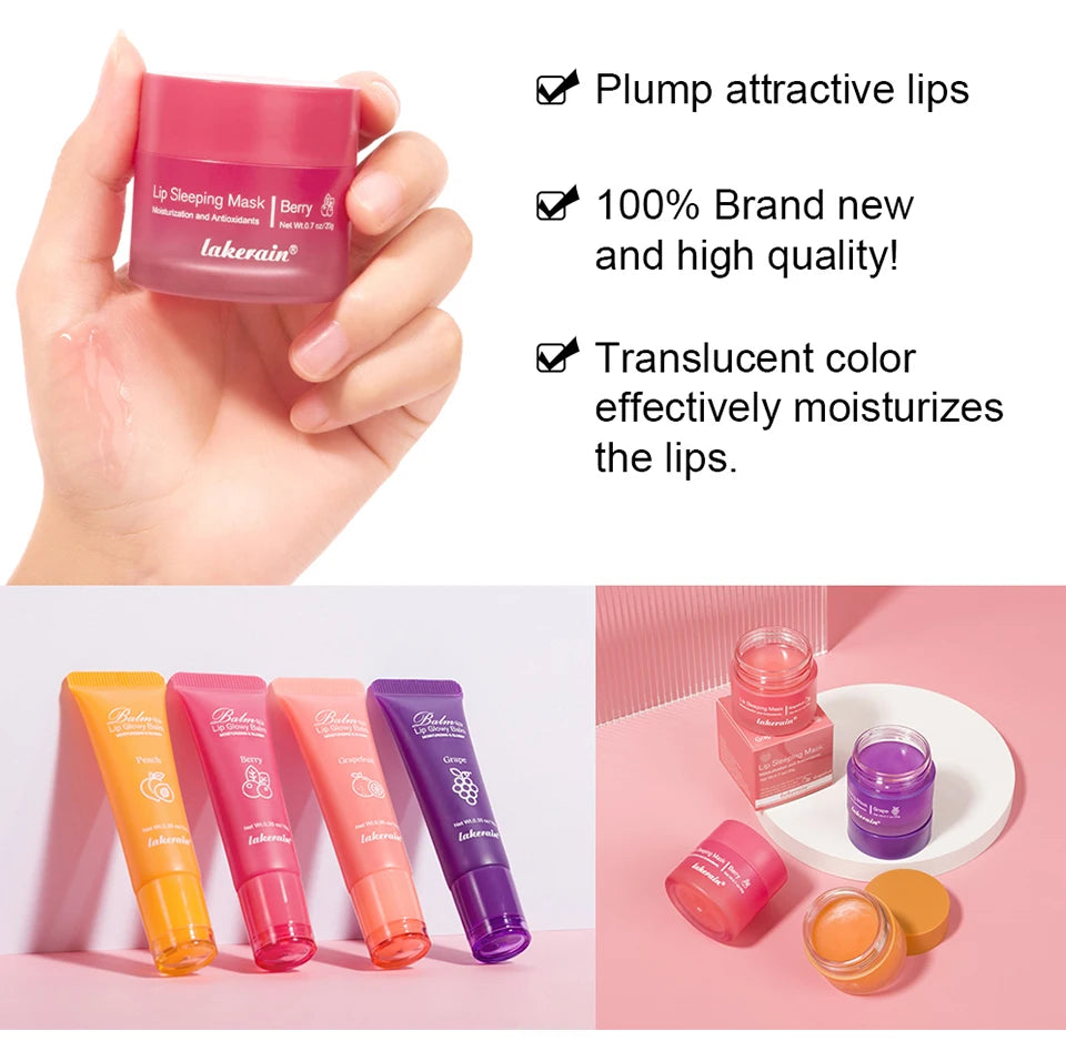 Moisturizing Lip Balm and Overnight Recovery Mask Set