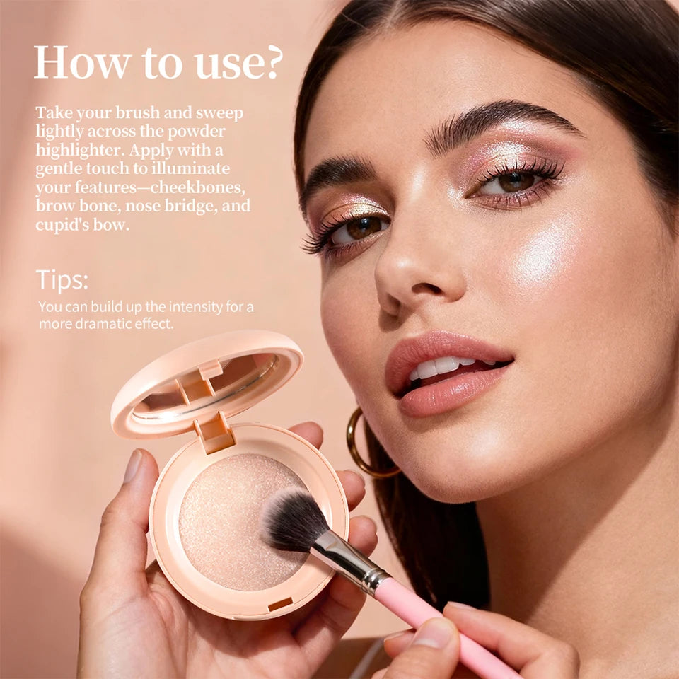 Baked Pearl Shimmer Face Highlighter Powder - 14