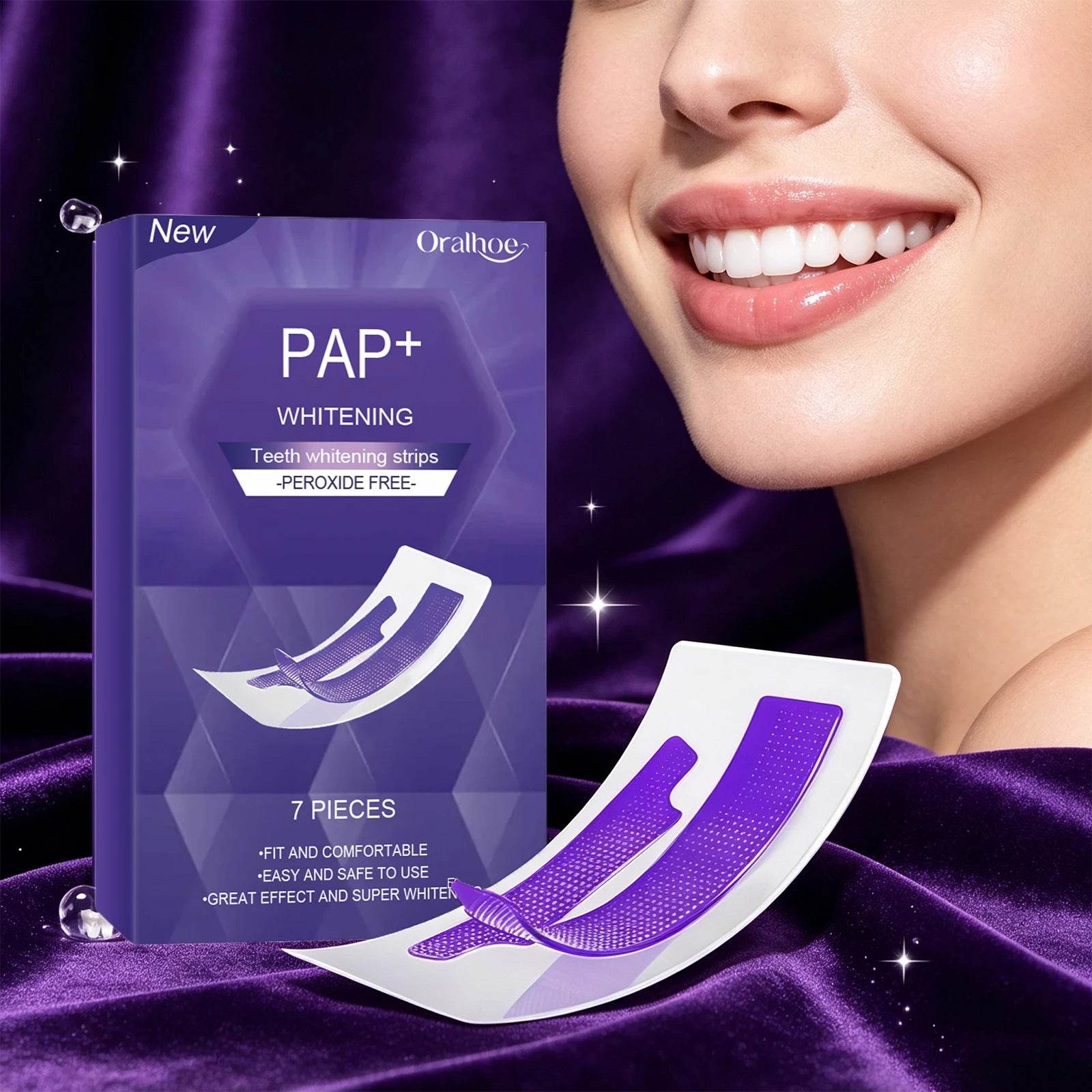 Peroxide-Free Teeth Whitening Strips - 6