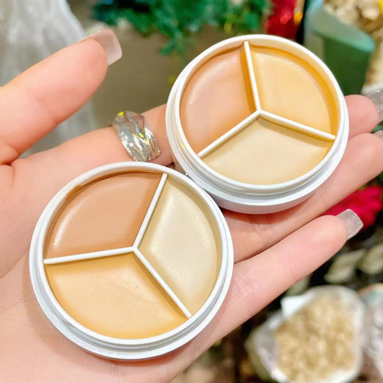 3-Color Cream Concealer Palette for Flawless Skin - 9